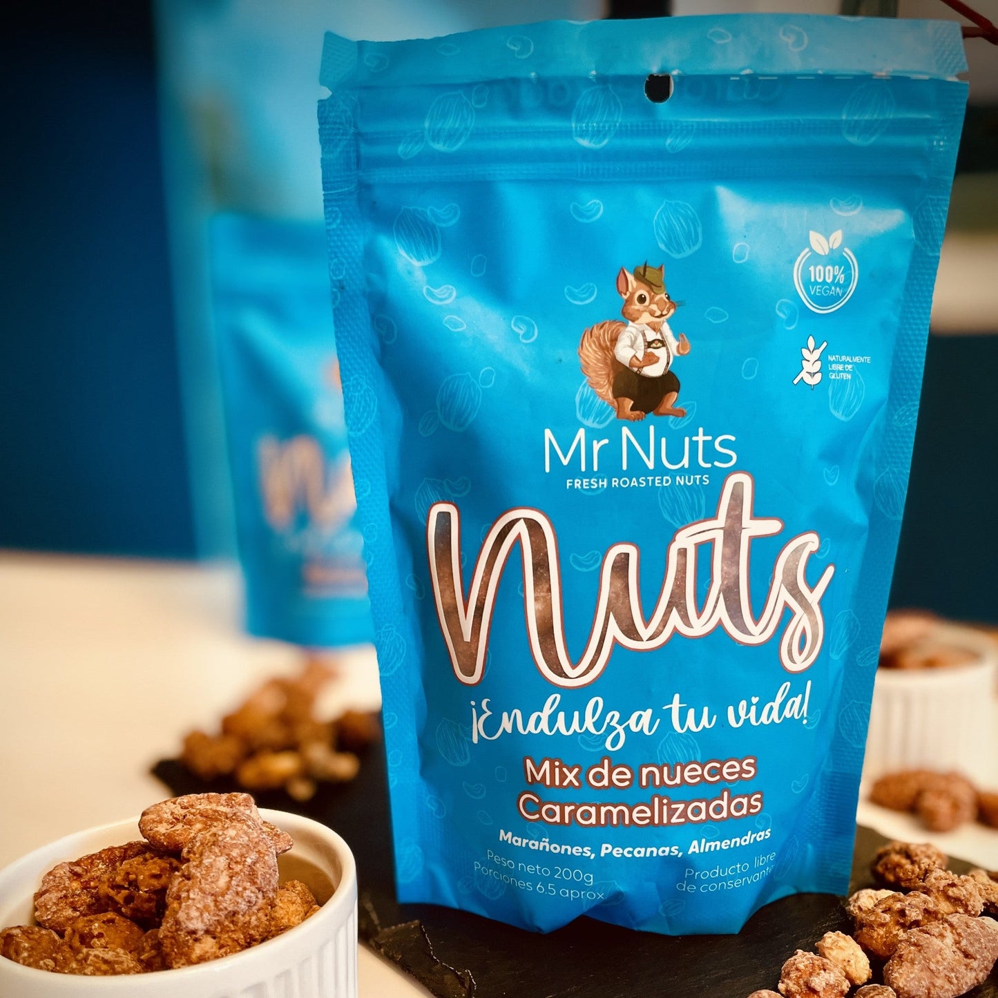MIX CARAMELIZADO PREMIUM: Pecanas, Marañones y Almendras