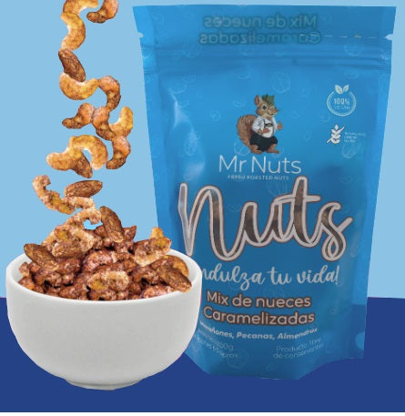 MIX CARAMELIZADO PREMIUM: Pecanas, Marañones y Almendras
